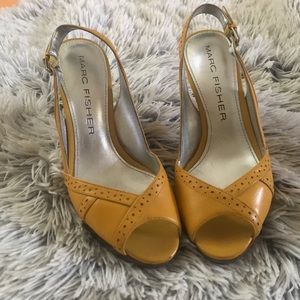 Yellow Open Toe Heels